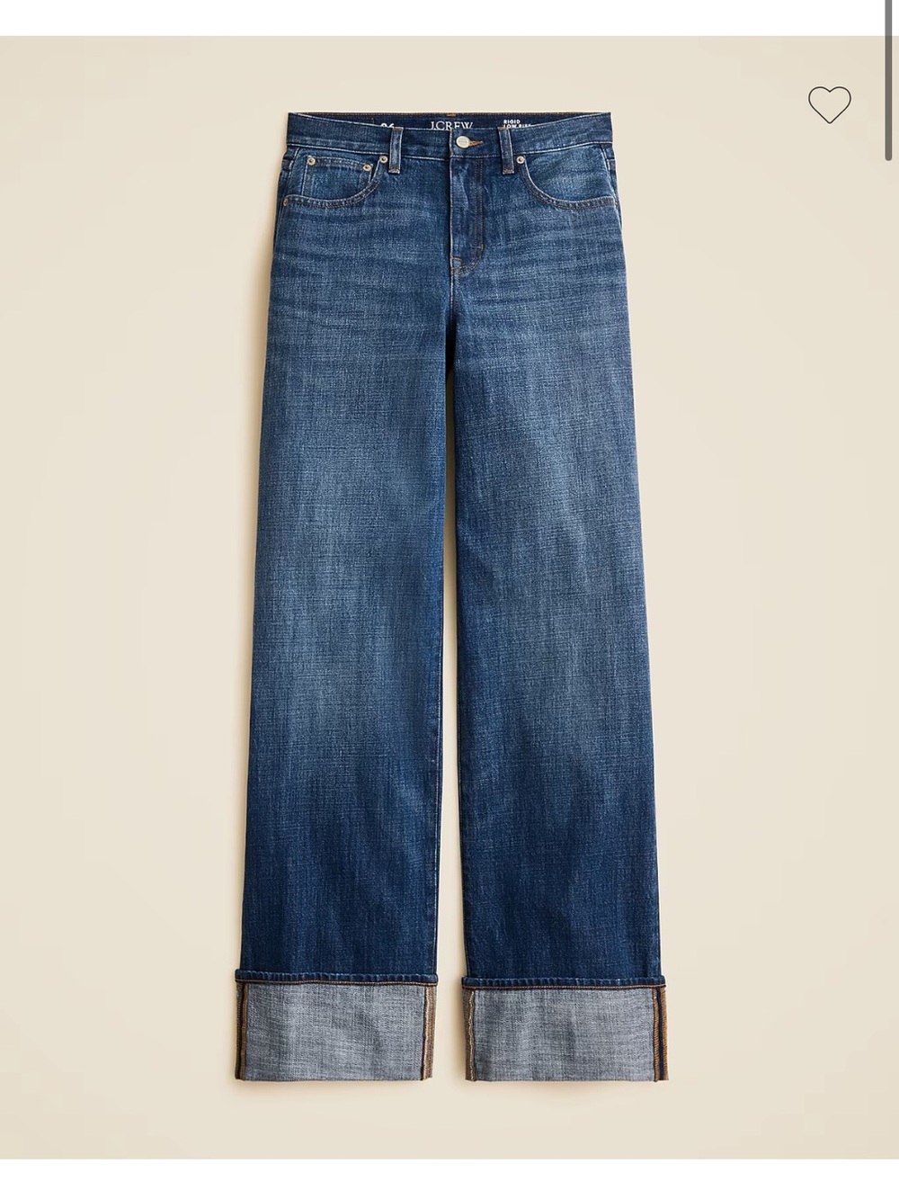 Jcrew Petite Cuffed Lower-Rise Wide Leg Jean - Picture 2 of 7
